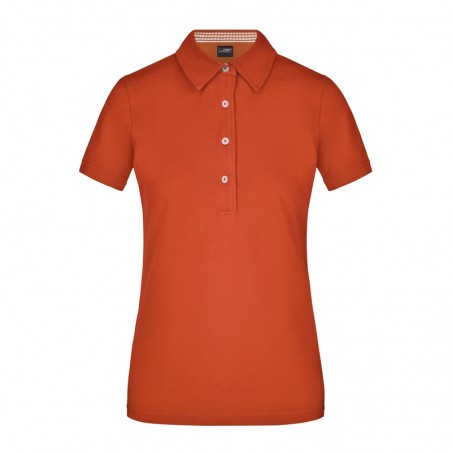 Ladies' polo with fashionable inset