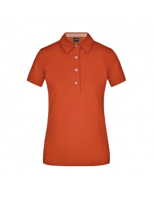 Ladies' polo with fashionable inset