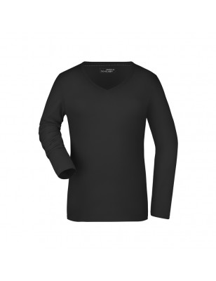 Long-sleeved T-shirt made of soft elastic single jersey