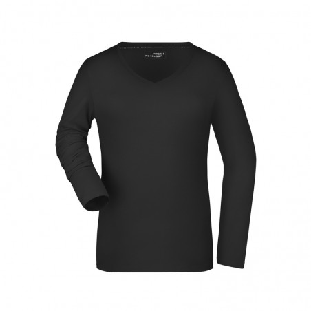 Long-sleeved T-shirt made of soft elastic single jersey