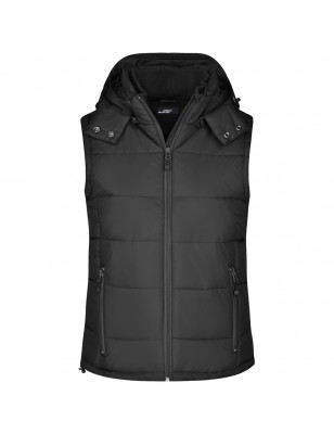 Fashionable quilted vest with detachable hood