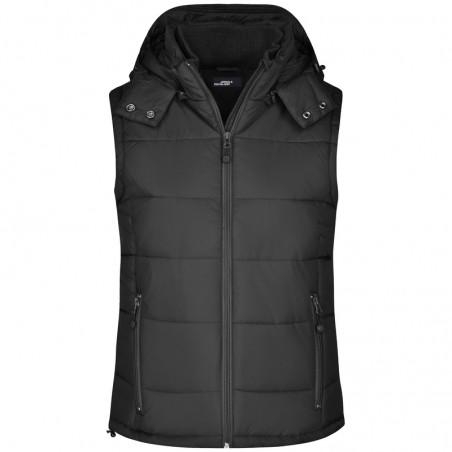 Fashionable quilted vest with detachable hood