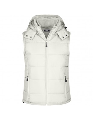 Fashionable quilted vest with detachable hood