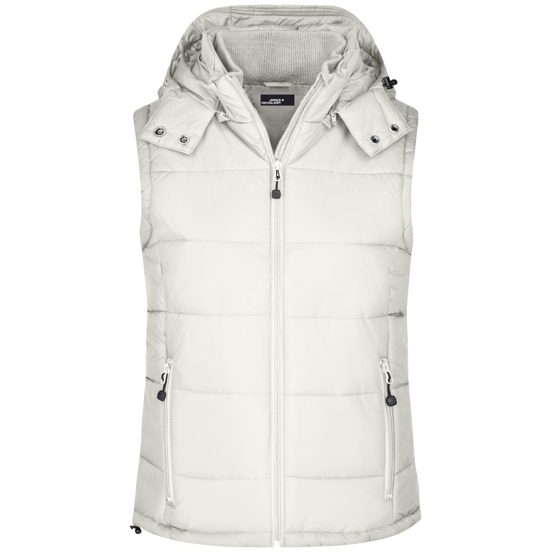 Fashionable quilted vest with detachable hood