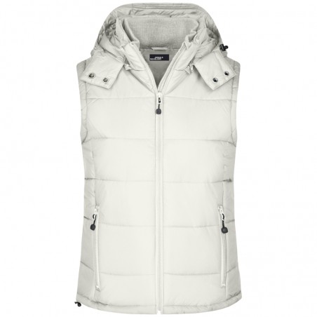 Fashionable quilted vest with detachable hood