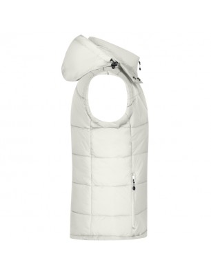 Fashionable quilted vest with detachable hood