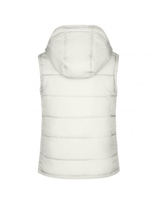 Fashionable quilted vest with detachable hood