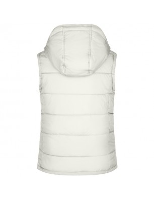 Fashionable quilted vest with detachable hood