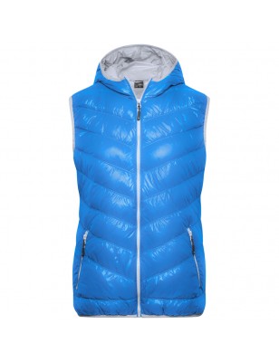 Ultra light down vest with hood in casual style