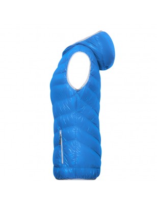 Ultra light down vest with hood in casual style