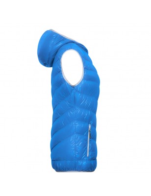 Ultra light down vest with hood in casual style