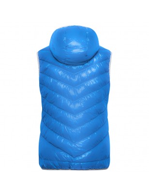 Ultra light down vest with hood in casual style