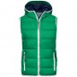 Fashionable padded vest with hood