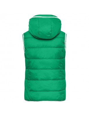 Fashionable padded vest with hood