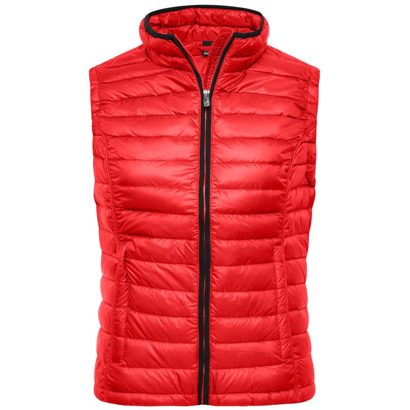 Casual down vest with stand-up collar