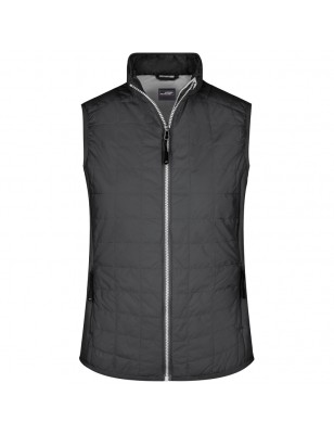 Lightly padded vest in casual material mix