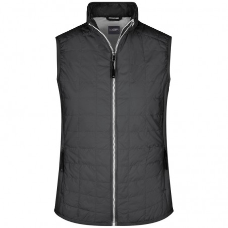 Lightly padded vest in casual material mix