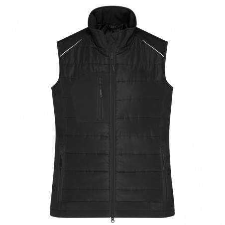 Softshell vest of attractive mixed materials