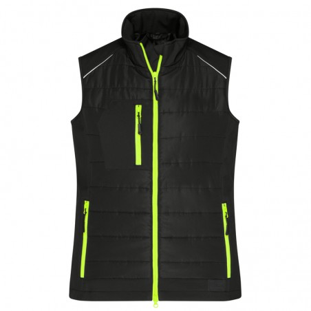 Softshell vest of attractive mixed materials