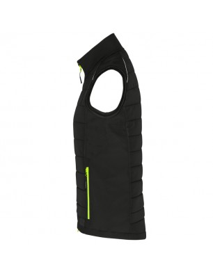 Softshell vest of attractive mixed materials