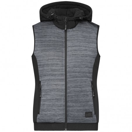 Padded knitted fleece vest in attractive material mix