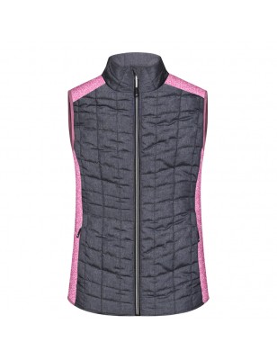 Vest in stylish material mix