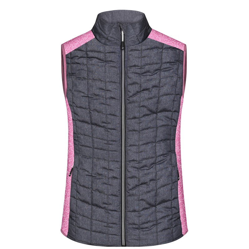 Vest in stylish material mix