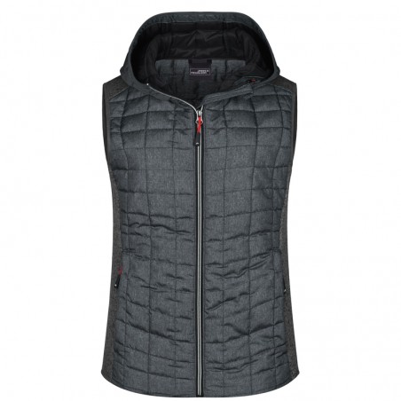 Vest in stylish material mix