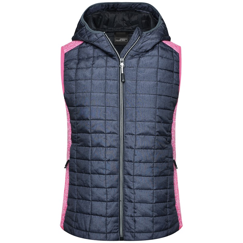 Vest in stylish material mix