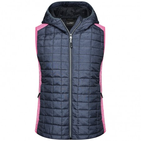 Vest in stylish material mix