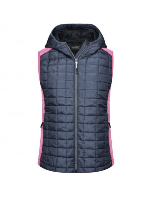 Vest in stylish material mix