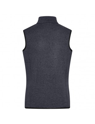 Knitted fleece vest with stand-up collar