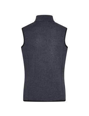 Knitted fleece vest with stand-up collar