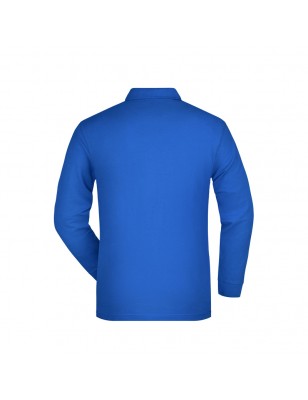 Mens long-sleeved polo shirt with breast pocket