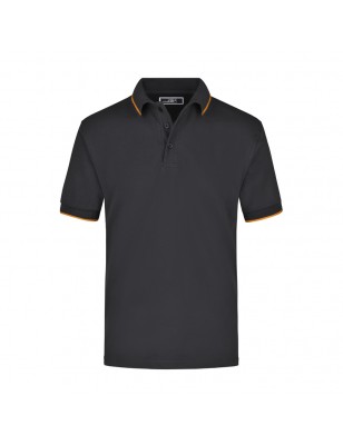 High-quality piqué polo shirt with contrasting stripes