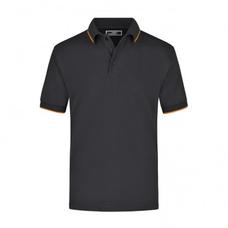 High-quality piqué polo shirt with contrasting stripes