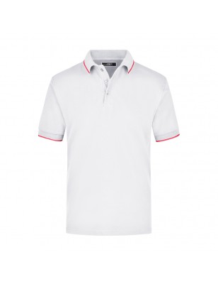 High-quality piqué polo shirt with contrasting stripes