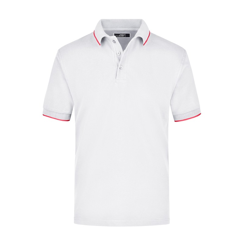 High-quality piqué polo shirt with contrasting stripes