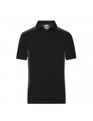 Durable, easy care polo shirt with contrasting insets