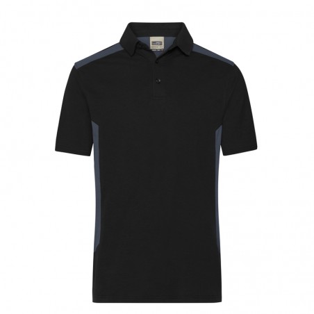 Durable, easy care polo shirt with contrasting insets