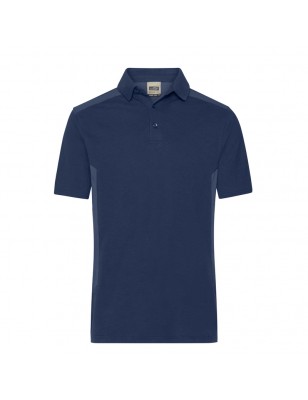 Durable, easy care polo shirt with contrasting insets