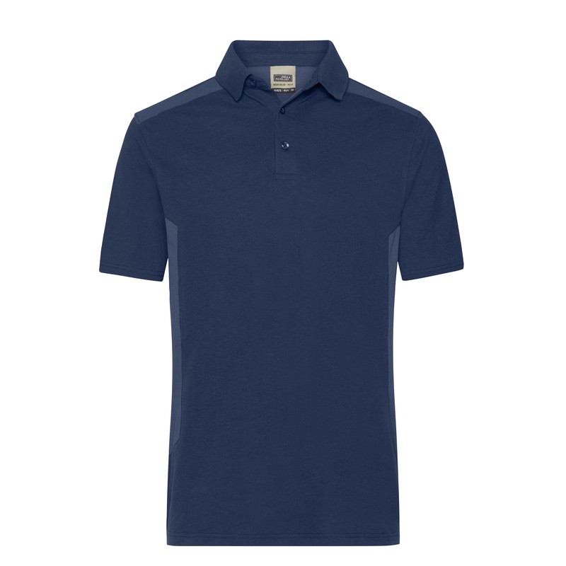 Durable, easy care polo shirt with contrasting insets