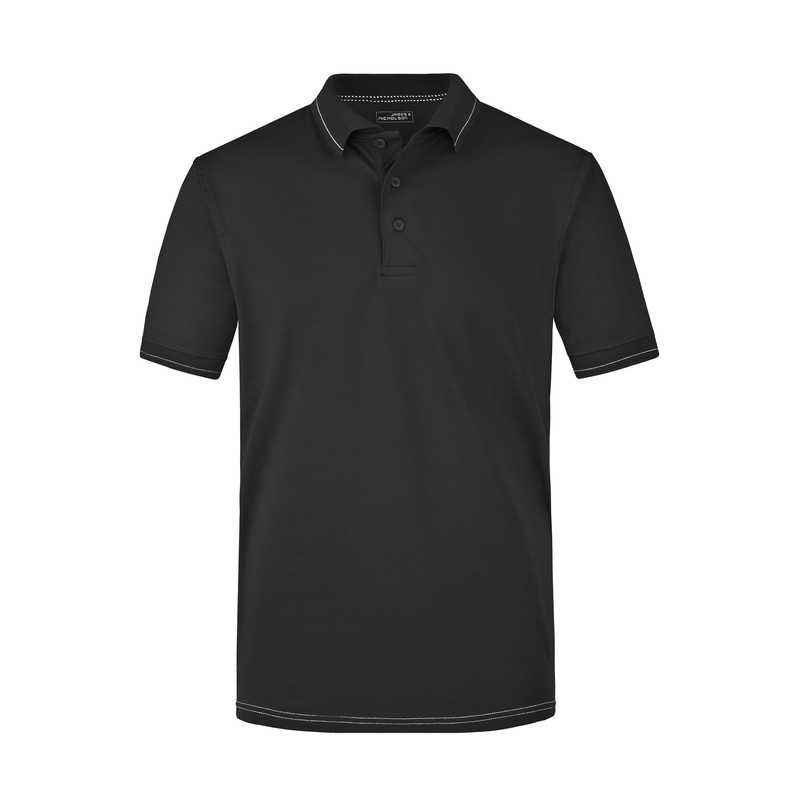 High-quality polo shirt with contrasting stripes