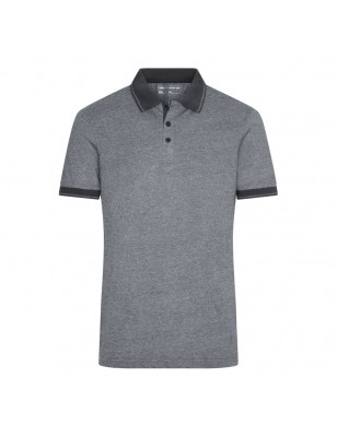 Melange polo shirt with fashionable details