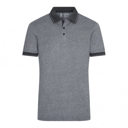 Melange polo shirt with fashionable details