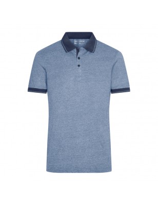 Melange polo shirt with fashionable details