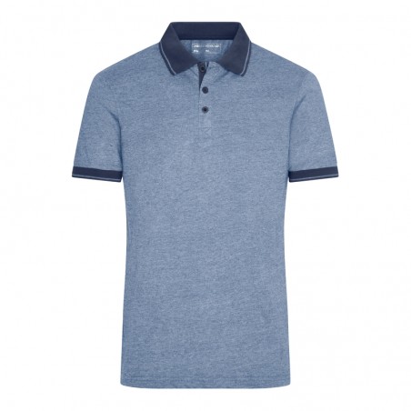 Melange polo shirt with fashionable details