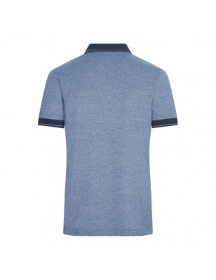 Melange polo shirt with fashionable details