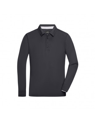 Long-sleeved polo shirt with fashionable details