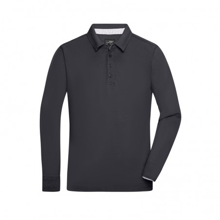 Long-sleeved polo shirt with fashionable details